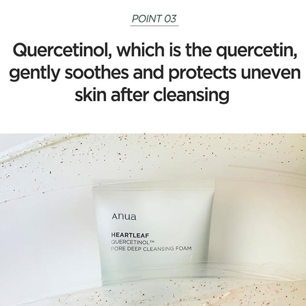Anua Heartleaf Quercetinol Facial Deep Pore Cleansing Foam For Oily & Combination Skin 150ml